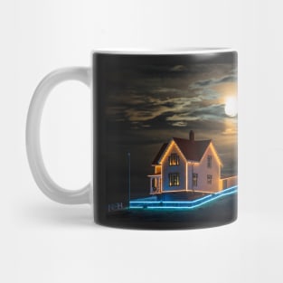 The supermoon rising over the Nubble Lighthouse York Maine Mug